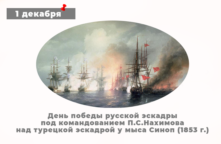 День победы русской эскадры под командованием П.С.Нахимова над турецкой эскадрой у мыса Синоп (1853)